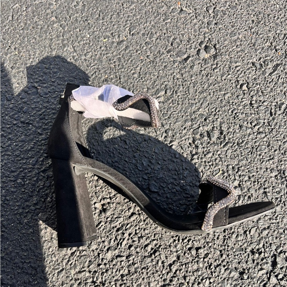 black glitter heels (NEW)